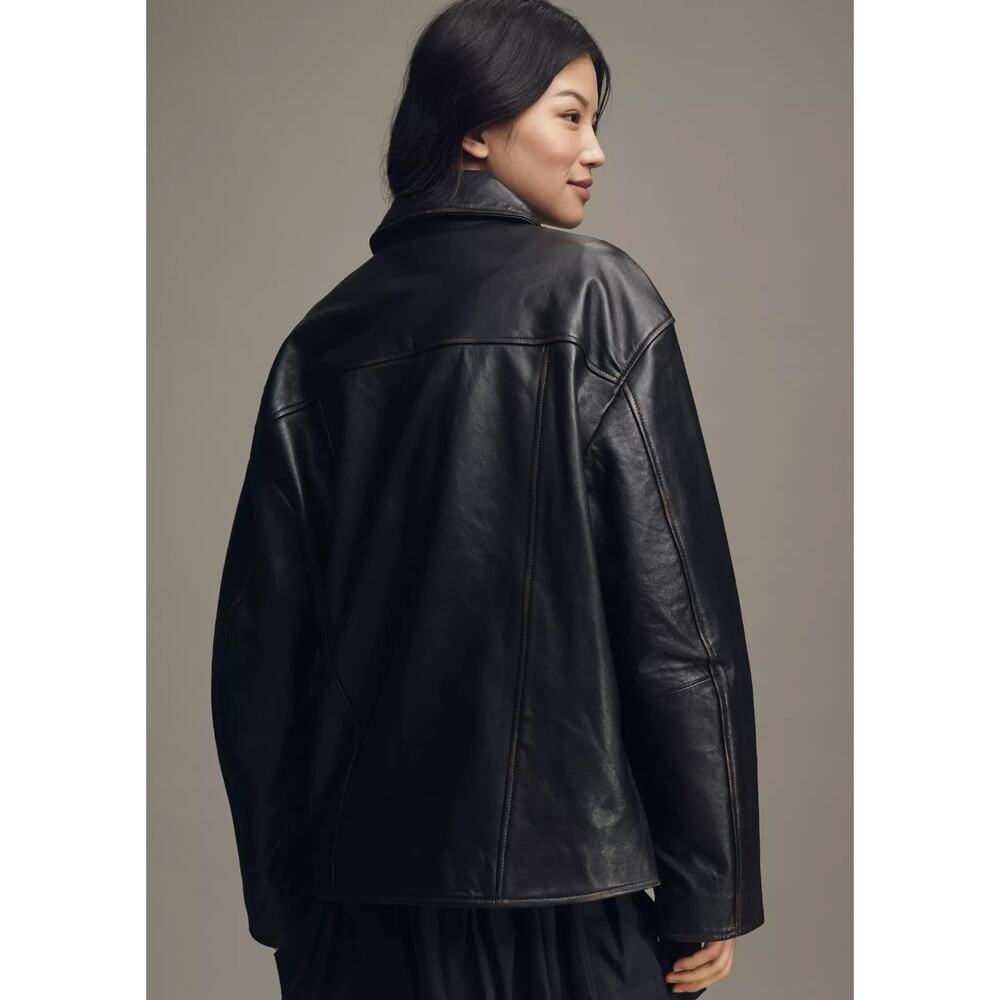 NEW Reformation Veda Bennett Leather Jacket - Picture 2 of 6